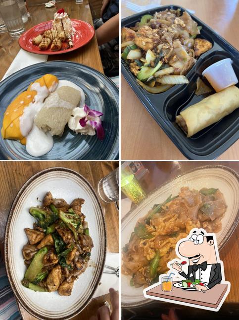 A spread of Thai dishes